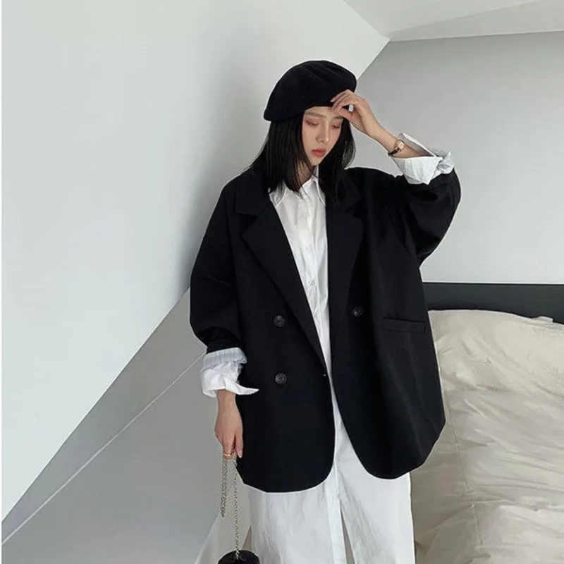 Women's Blazer Coats Spring Autumn Fashion Korean Fashion Loose Office Work Jacket Female Clothes College Style Suit Outerwear