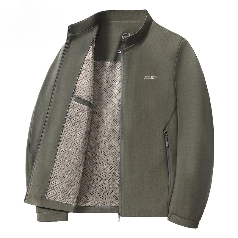 

Деловая повседневная куртка с воротником-стойкой, мужская весенне-осенняя однотонная ветрозащитная куртка на молнии, дизайнерские модные куртки, мужское пальто с лацканами