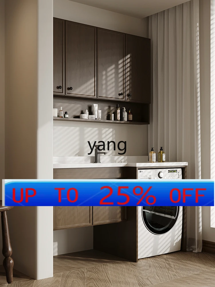 

LMM Balcony Laundry Pool Basin Integrated Cabinet Honeycomb Aluminum Laundry Cabinet Corner Cut