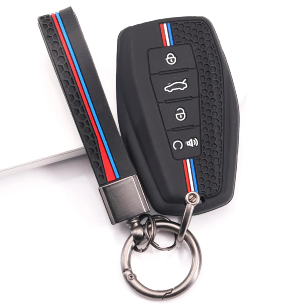 Silicone Key Cover With Chain For Geely Coolray Emgrand GT GS S Monjaro Atlas Pro Azkarra Okavango Tugella Atlas GL Binray