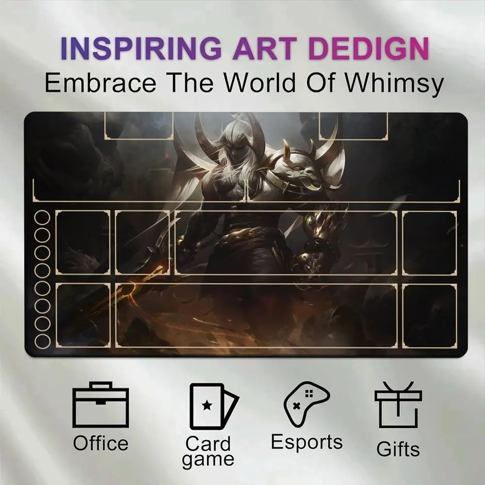 Card Playmat Stitched with Magic Zones Game Mats Tabletop rug TCG Card Battles Commander Gaming Mouse pad Duel deskmat Beginner