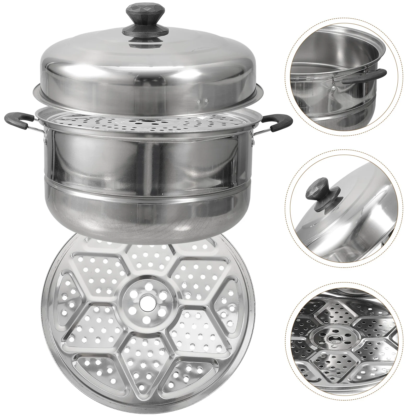 

Steam Pot for Cooking Vegtable Steamer Stainless Steel Food Double-layered Stockpot