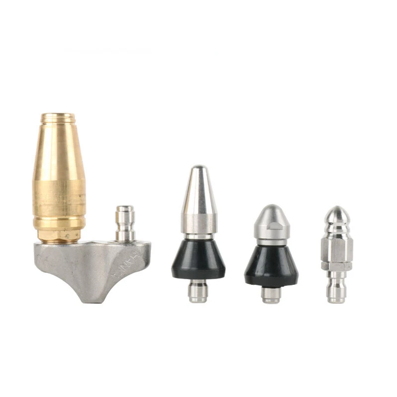 4 Nozzles Per Lot High Pressure Sewer Drain Cleaning Nozzle Sewer Jetter Heads 1/4 3/8 Quick Connector Front 1 Rear 6-hole