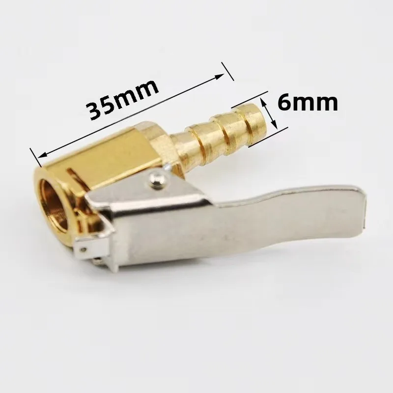 Car Tire Air Chuck Inflator Pump Valve Connector Clip-on Adapter Car Brass 6mm 8mm Tyre Wheel Valve For Inflatable Pump