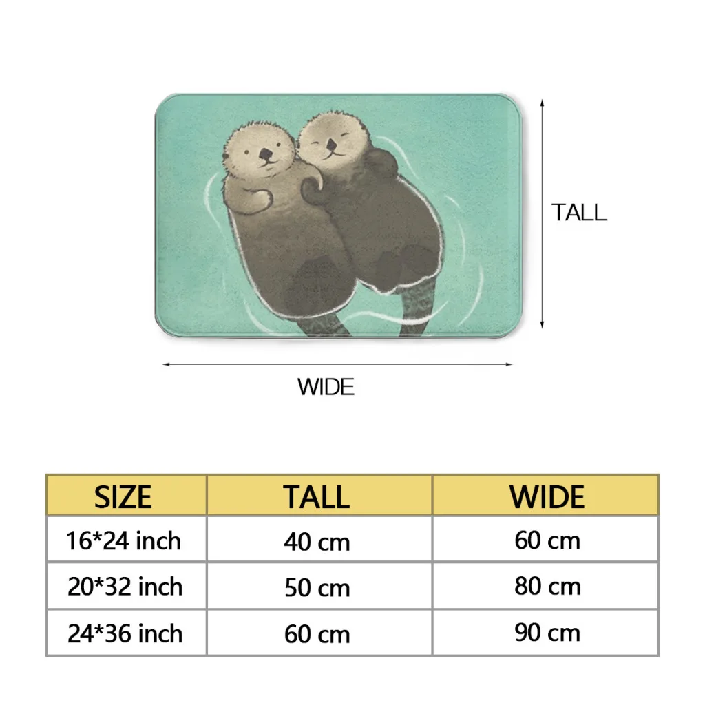 Carpet Rug Bathroom Significant Otters - Otters Holding Hands Mat Retro Multiple Choice Living Room Kitchen Non-Slip Alfombra