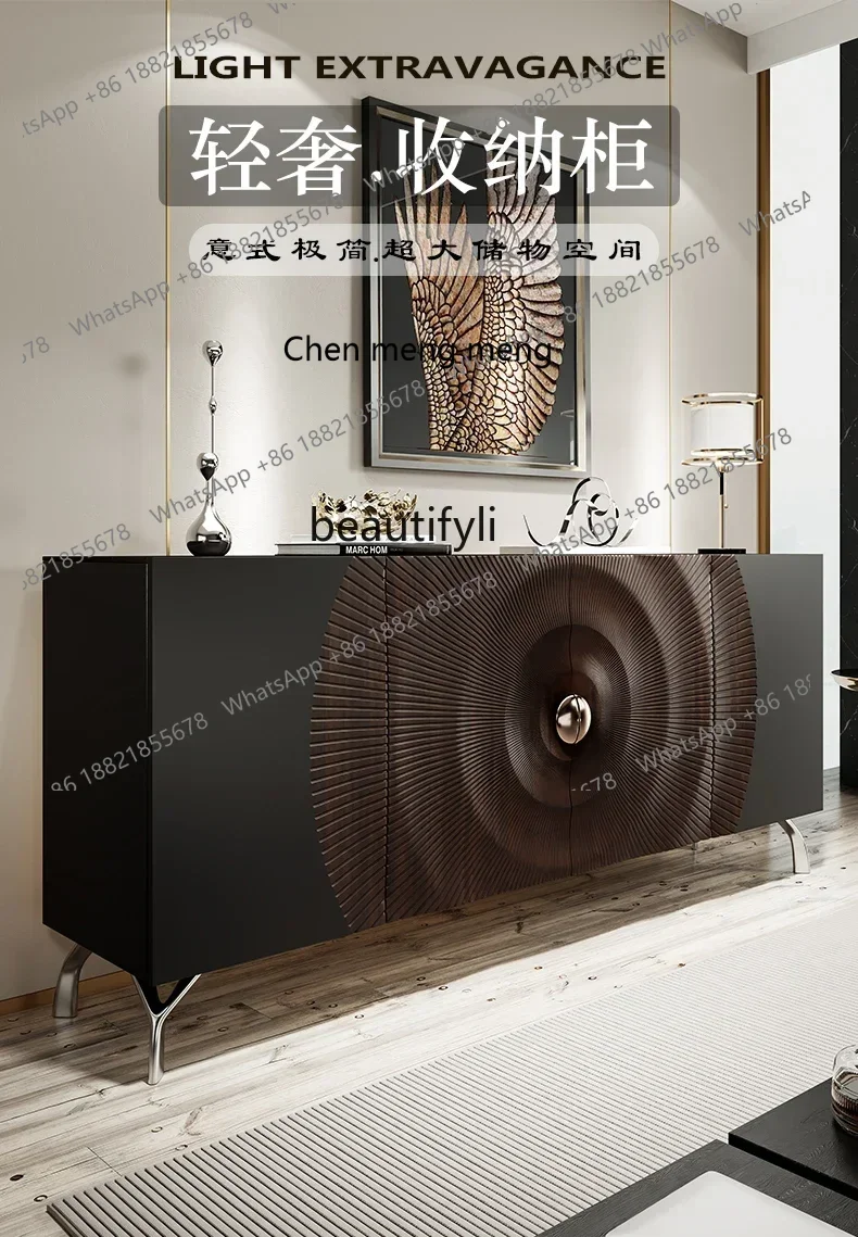 zq1 خزانة جانبية لتناول الطعام من الخشب الصلب الإيطالي مصممة لمدخل الفيلا الراقية خزانة كلاسيكية مزخرفة #1