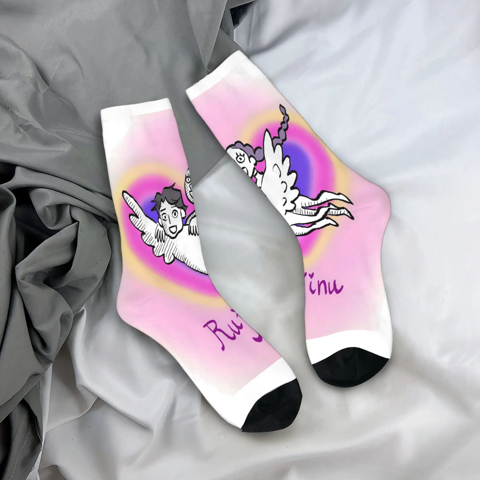 

Saja Boys Team Ретро Стиль 80-х годов Чулки Графические забавные носки Осенние нескользящие носки Унисекс Мужские уличные средние мягкие носки