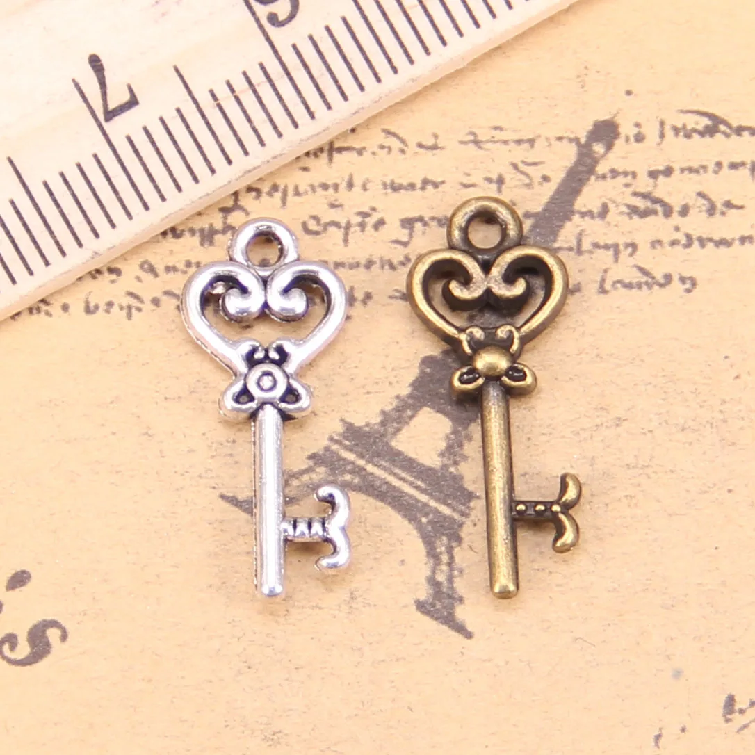 145pcs Jewelry Charms Vintage Skeleton Key 21mm Antique Silver Plated Pendants Making DIY Handmade Tibetan Silver Jewelry