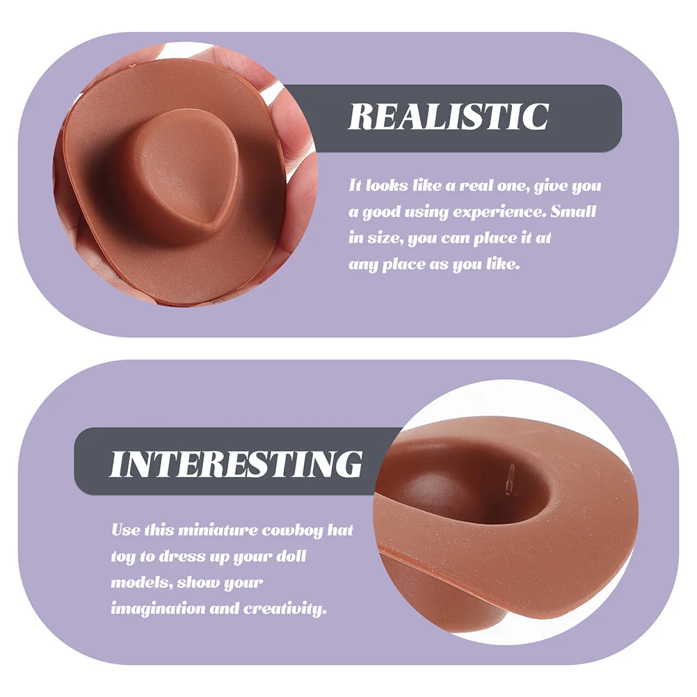 40 قطعة قبعات رعاة البقر المصغرة قبعات بلاستيكية صغيرة قوية للحرف اليدوية ديكور المنزل الصغير لوازم الملابس ذاتية الصنع هدية حفلة #3