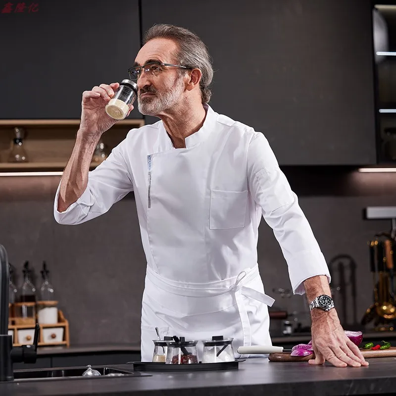 Catering Hotel Restaurant Kitchen Work Uniform Long Sleeve Cake Shop Baker Bakery Waiter Chef Uniform for Men