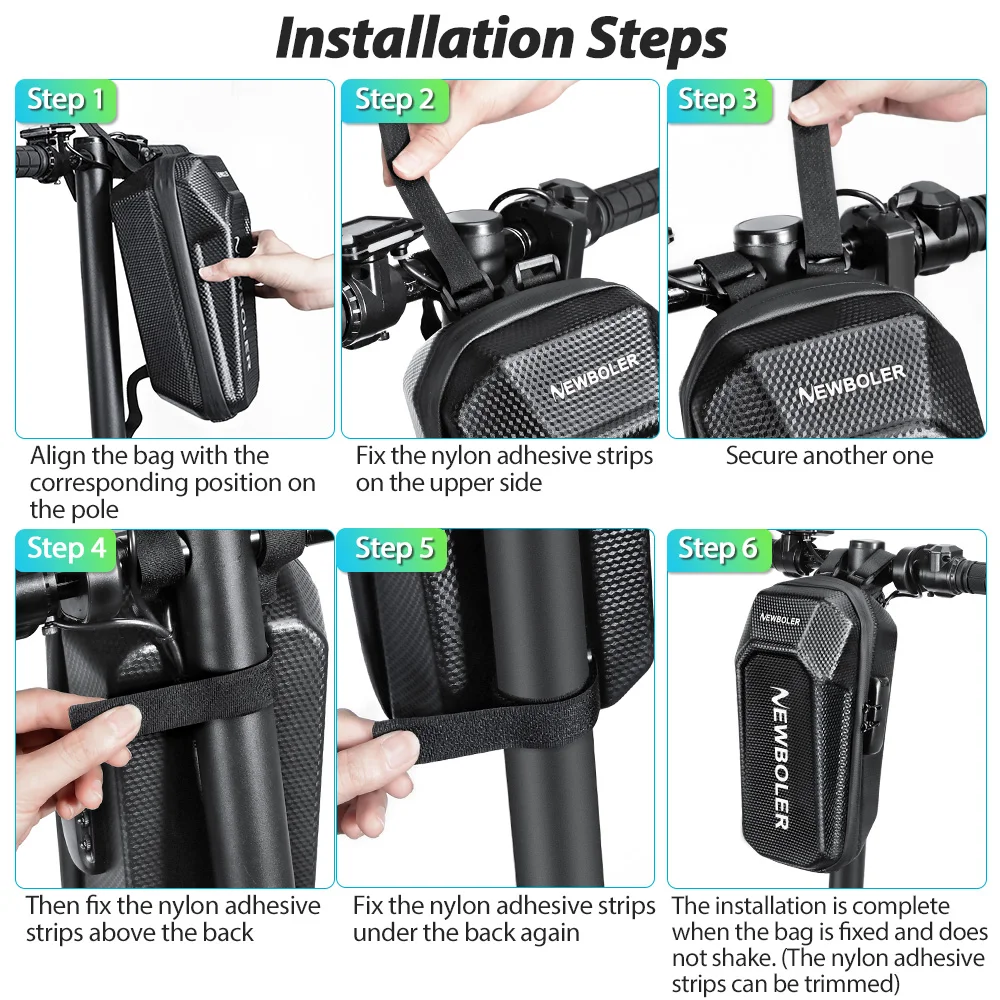NEWBOLER 3L/5L Elektroroller-Tasche Zubehör Elektrofahrzeug-Tasche mit Zahlenschloss Wasserdichte Roller-Vordertasche Fahrradtasche ﻿ – Detail 11