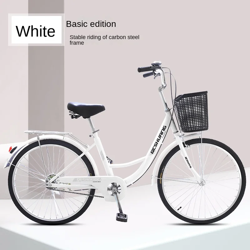 

WOLFACE 22 Inch/24 Inch/26 Inch Carbon Steel Frame Adult Bicycle Student Scooter Princess Bicycle Ordinary Pedal Road Bicycle