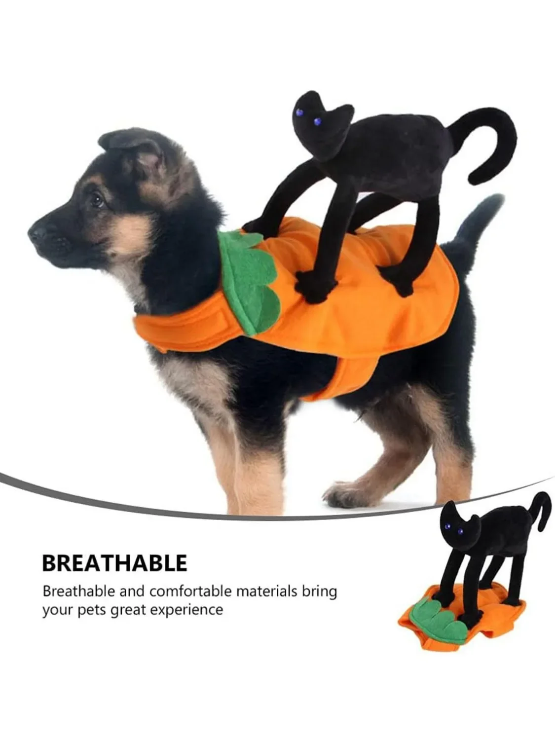 Halloween Pet Costume Pumpkin Black Cat Costumes for Dogs Pets Party Cosplay Clothing Halloween Costume for Small To Large Dogs