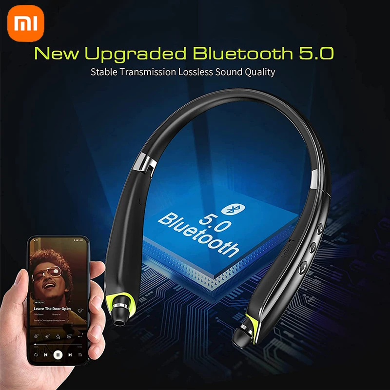 Xiaomi Nekband SX-991 Draadloze Bluetooth Headset Opvouwbare Tws Hoofdtelefoon Intrekbare Oordopjes Ruisonderdrukking Hifi Stereo