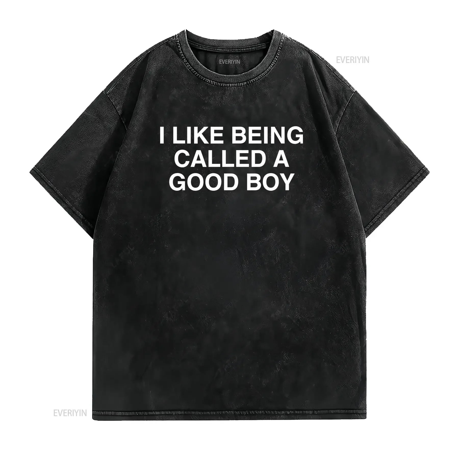 Men's Funny I Like Being Called A Good Boy T Shirt Black Cotton Loose Fit Casual with Bold White Letter Print Comfortable homme