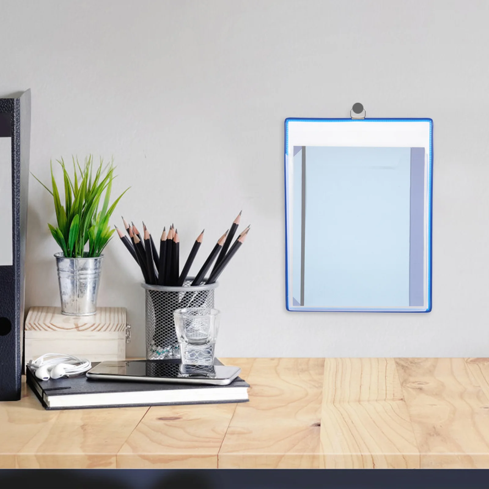 

A4 File Box Transparent Thickened Plastic Document Storage Bag For Home Office Wall Mounted Organizer Hanging Folder Pouch