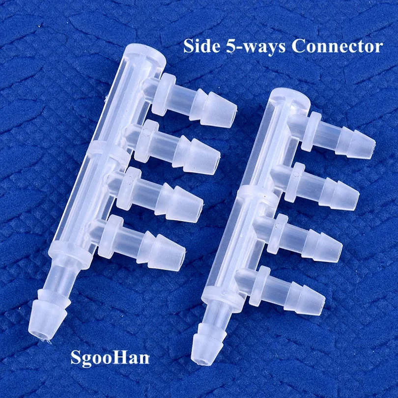 

5Pcs 2.4~4.8mm PP Equal Dia 5-Ways Connector Aquarium Tank Air Pump Hose Joint Garden Irrigation System Pipe Pagoda Joints