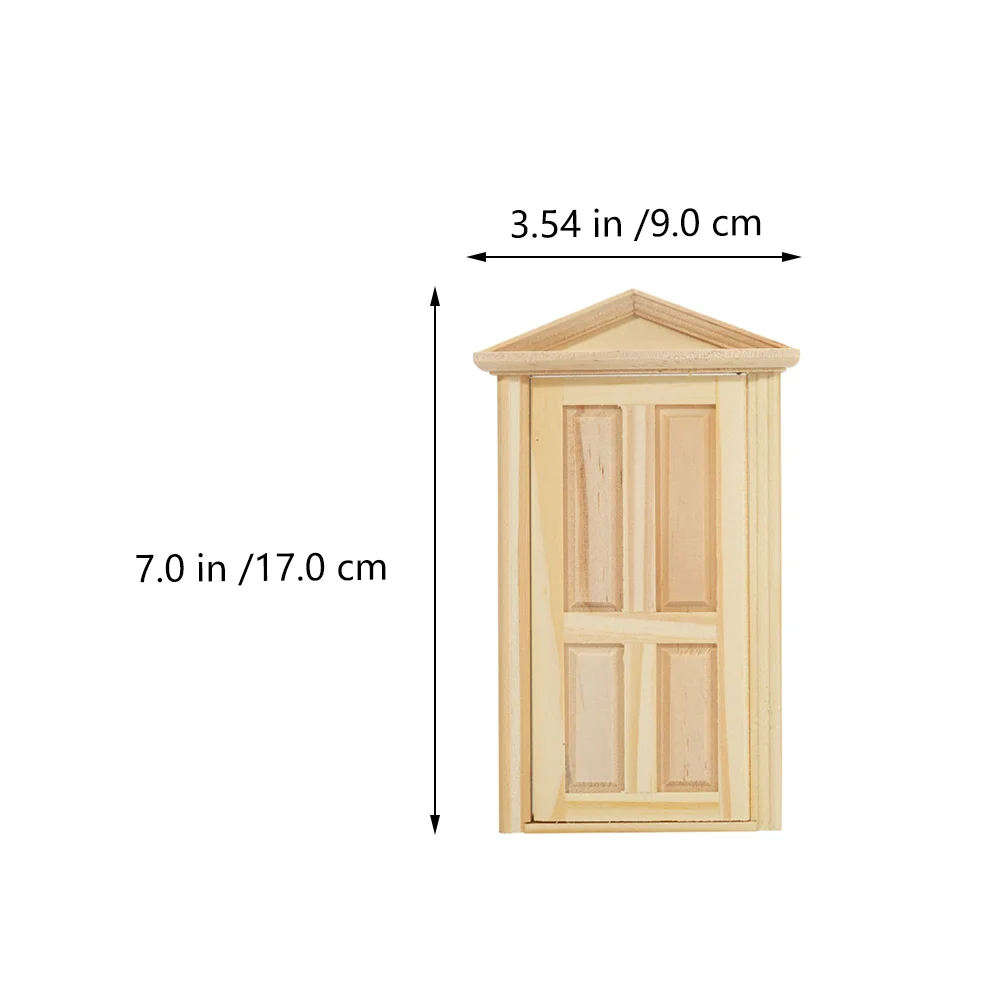 2 Pcs Small Containers Kids Furniture Dollhouse Doors and Windows Mini Model Decor Adornment Wooden Baby 178X9CM Beige Child