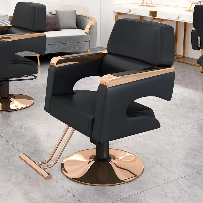 Men's Shaving Salon Chair Beauty Furniture Chairs Stool Vanity Swivel Plastic Nail Shop Hairdresser silla barberia Armchair