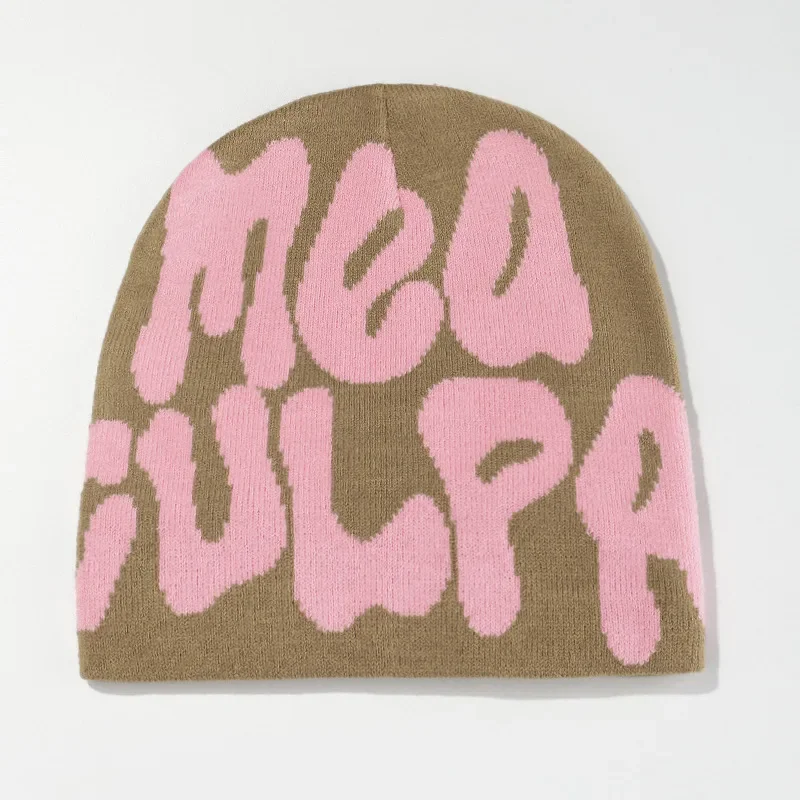 2025 New Knitting Beanies Hat Men Women Paragraph Quality Cap Mea Culpa Y2k Warm Fashion Hundred Take Cold Cap for Women Hats view 4