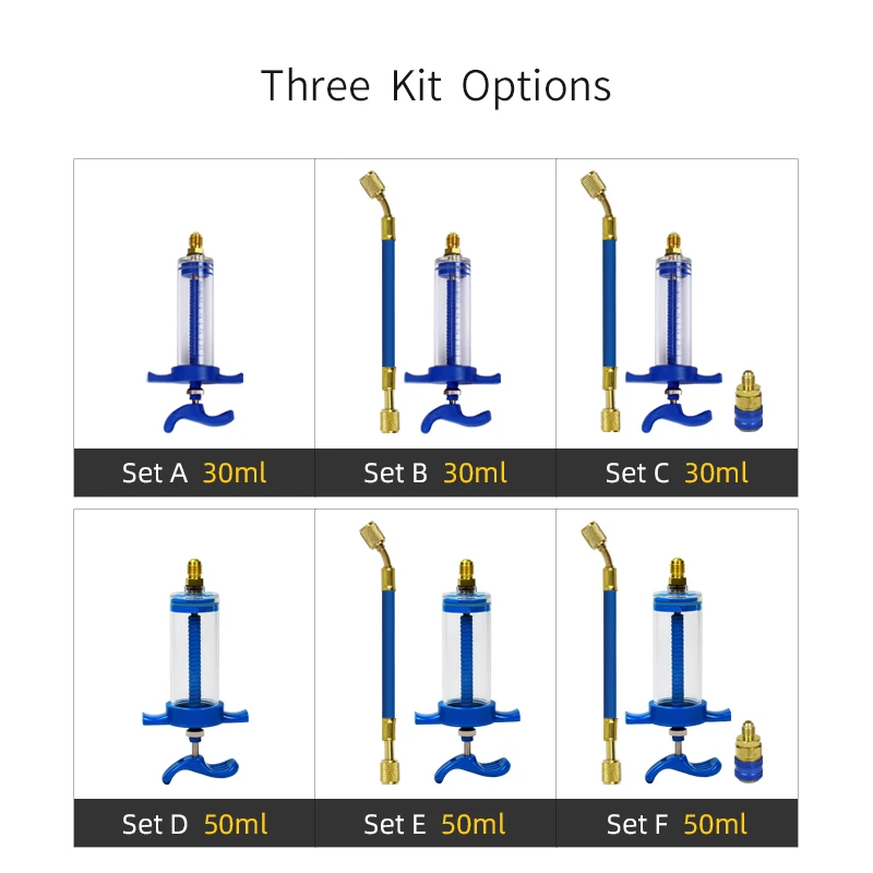 

A/C Oil/Dye Injector 1Oz with 134a Low Side Quick Coupler Adapter 1/4 Air Conditioning Repair Tools Manual Oiler Injection