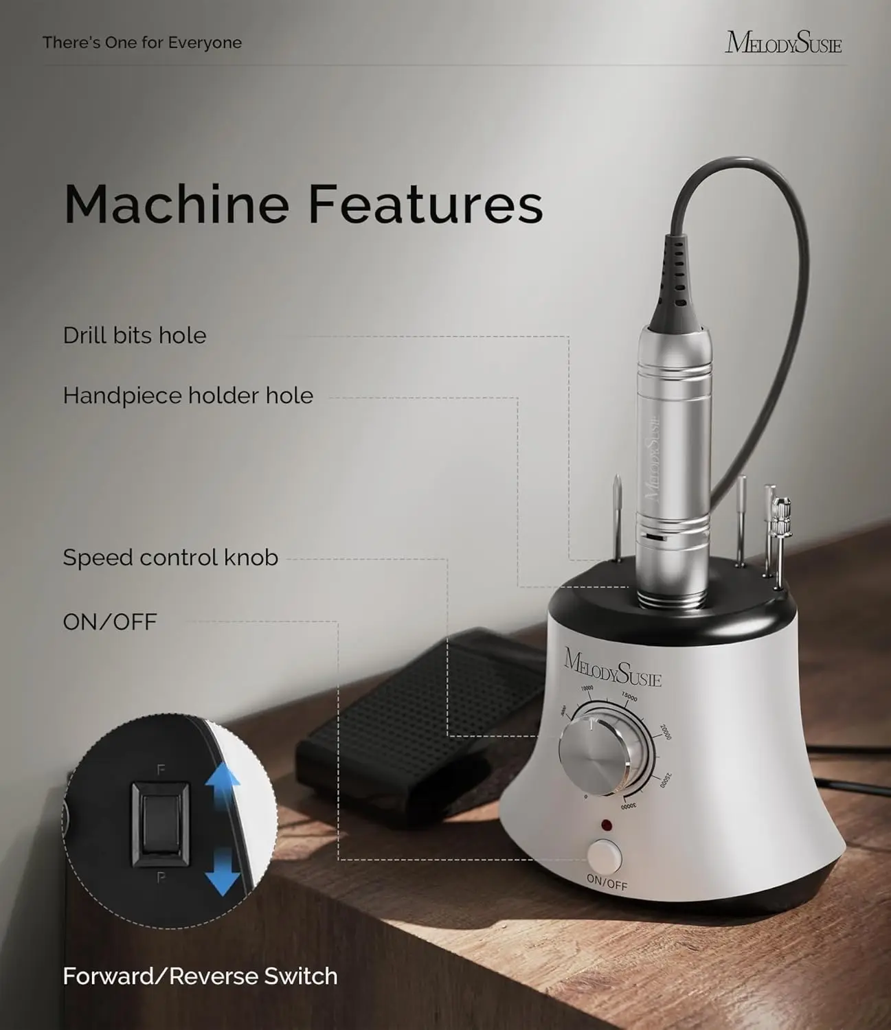 Wielofunkcyjna frezarka do paznokci z pedałem, 30000 obr./min, pilnik elektryczny do manicure, przycinania i usuwania żelu.