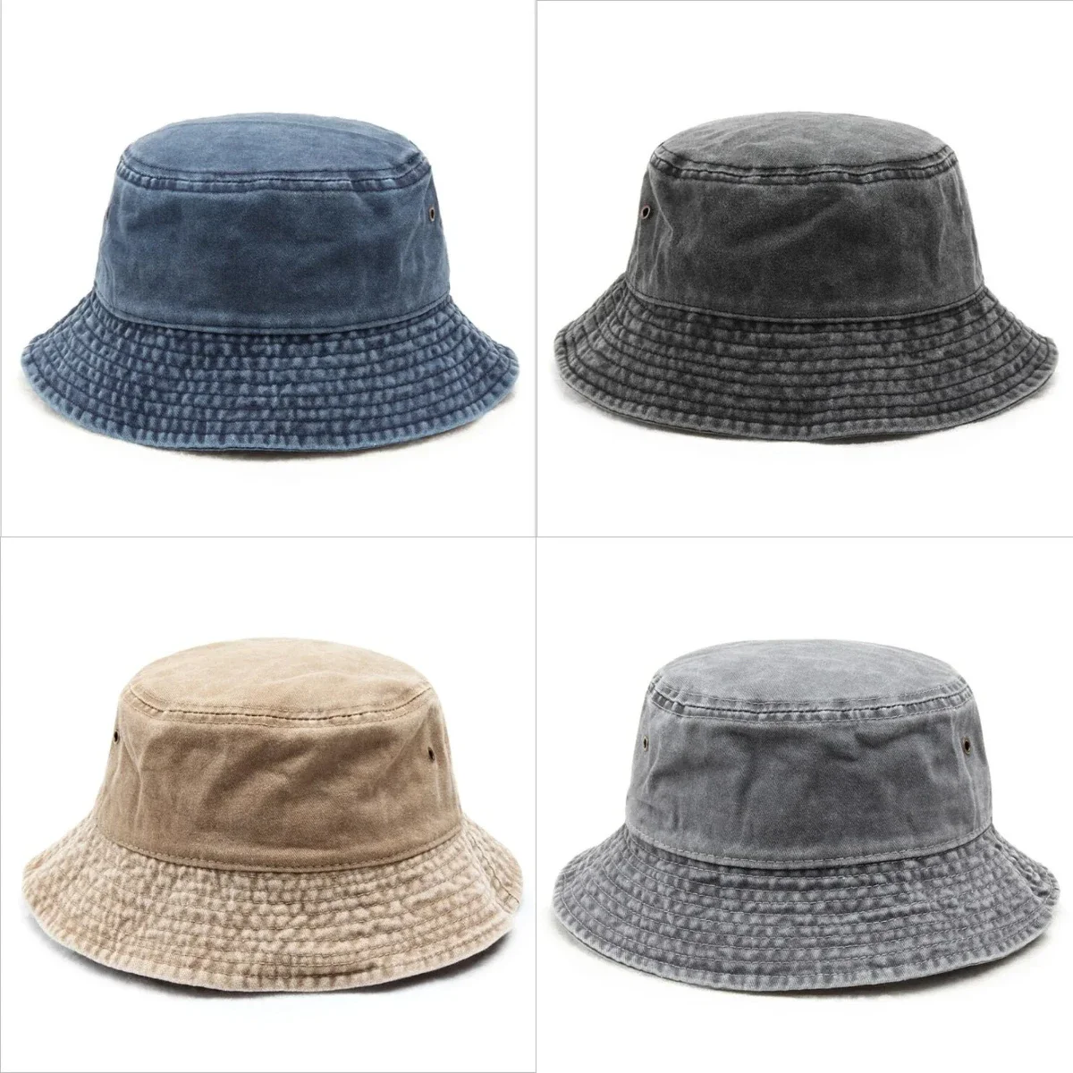 

Vintage Washed Denim Unisex Solid Bucket Hat Y2K Fisherman Cap for Women Men Fashion Panama Hat Outdoor Sun Protection Hats