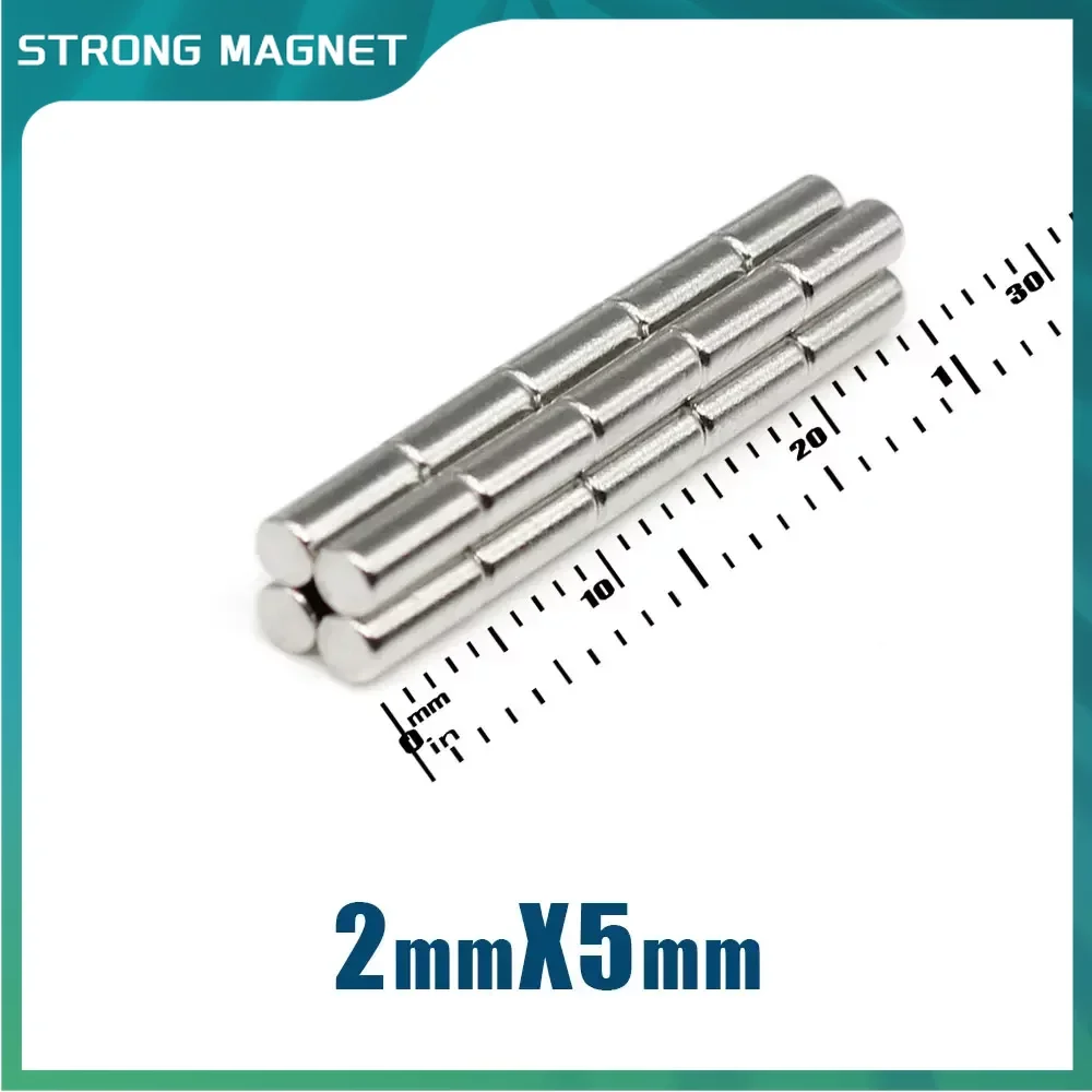 

100/200/500/1000PCS 2x5mm Long Strong Powerful Magnets Disc Permanent Magnet Small Round Neodymium Magnet