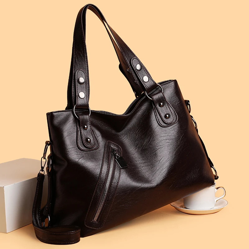 

2025 New Women Handbags Fashion Retro Ladies Single Shoulder Bags Large Capacity High Quality Soft Leather Female Crossbody Bags