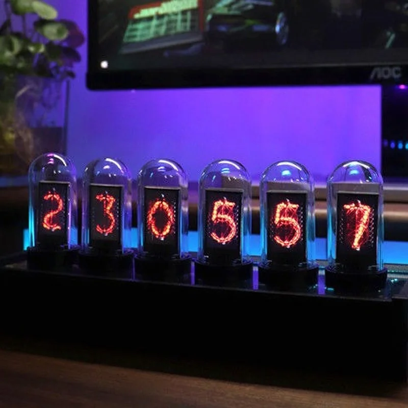 RGB Nixie Tube Clock, Desktop Decoration, Digital Clock, Electronic Ornament, USB Powered, Boyfriend Gift