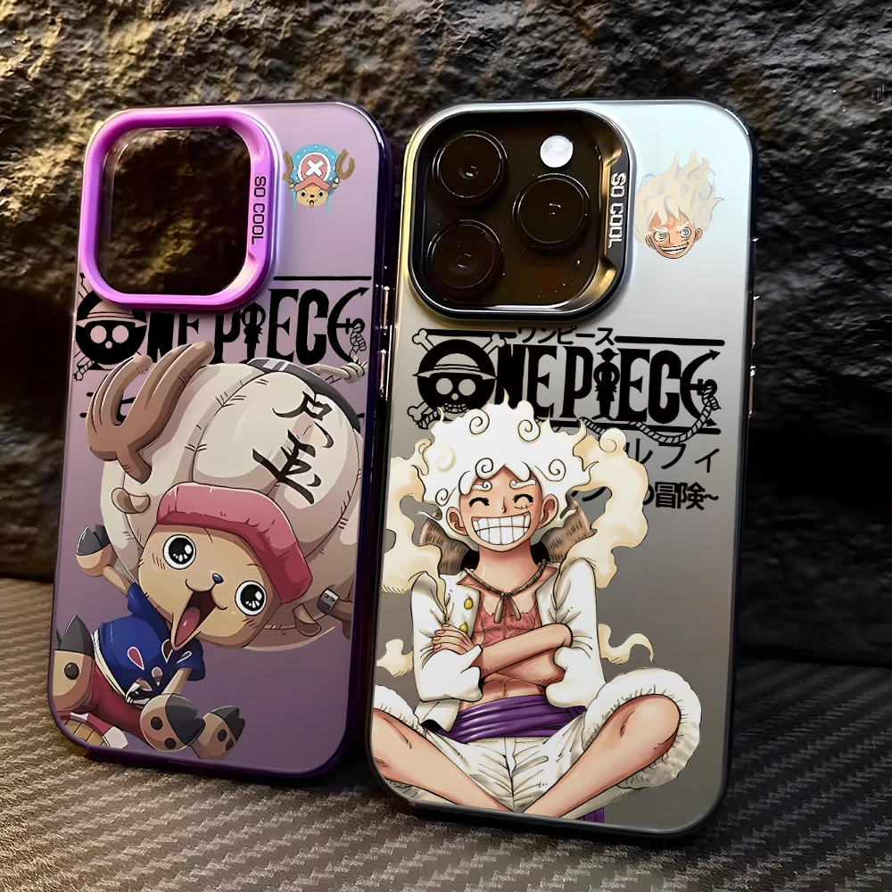 One Piece Luffys Choppers Phone Case for iPhone 17 Air 16 16e 15 14 Plus 13 12 11 Pro Max X Xs XR 8 Colorful Silver Hard Cover