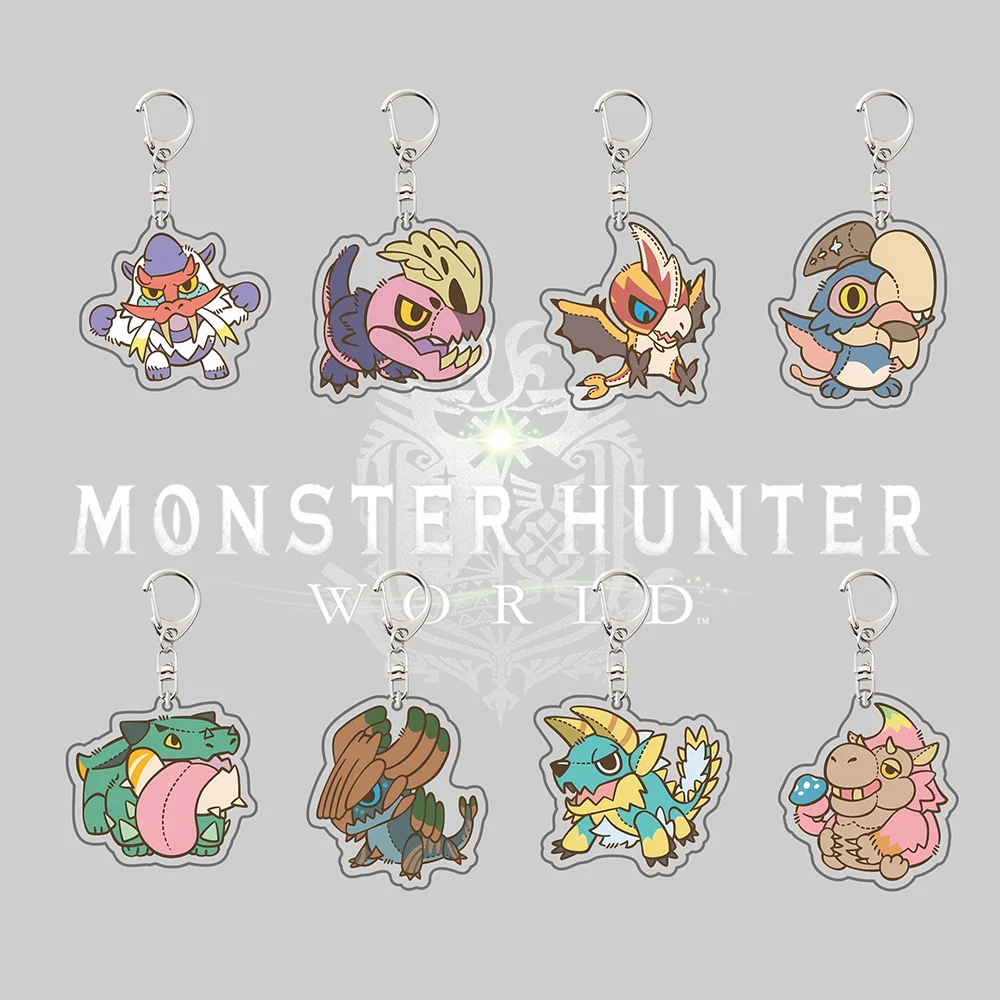 Monster Hunter World Stitched-Art Acrylic Keychains - Kawaii Monster Charms for Keys, Bags & Lanyards - Perfect Hunter's Gift