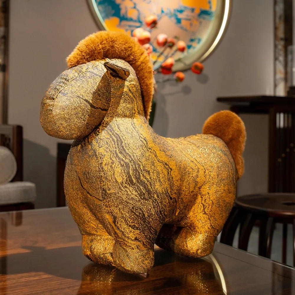 

Funny Mascot Dolls Horse Plush Doll Cute With sequins Stuffed Horse Toy Creative Fluffy Zodiac Pony Figurine Birthday Gift