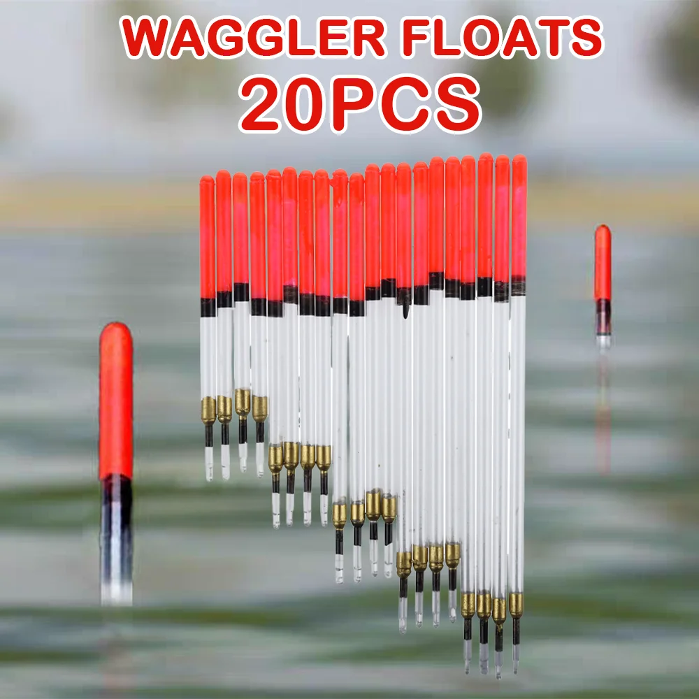 20Pcs Transparent Plastic Fishing Float Hollow Marked Tube Waggler Floats Drift Loaded Fishing Lures Fishing Accessories