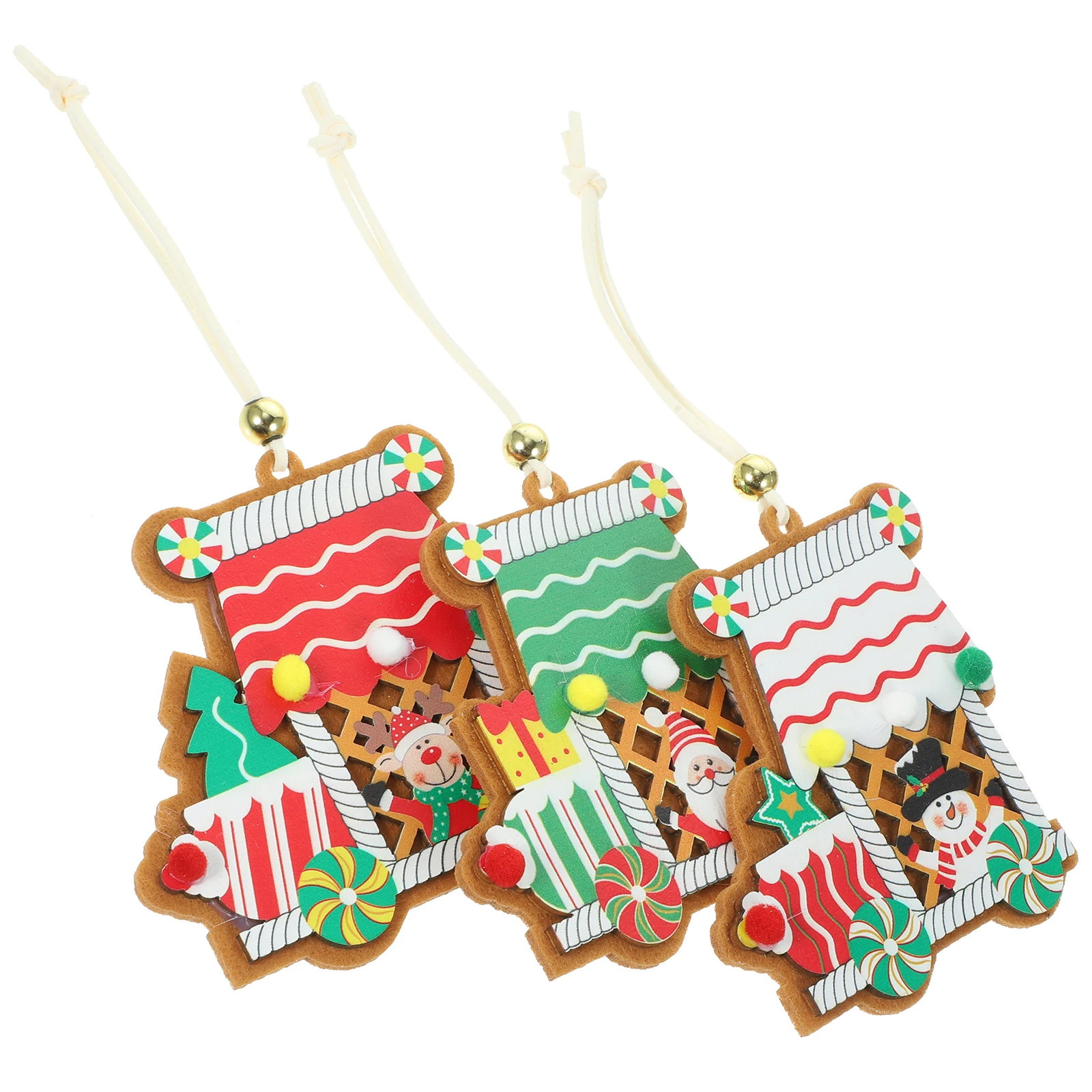 

3 Pcs House Hanging naments Christmas Tree Christmas Decor Decor Red White Green Xmas Party Supplies Scene Layout DIY