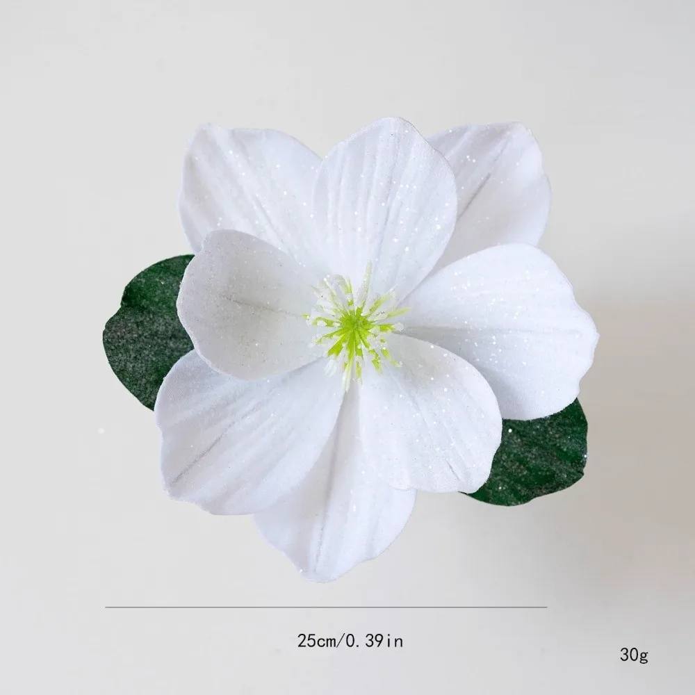 25 cm künstliche Weihnachtsblume, glänzend, realistisch, Weihnachtsstern, Samt, handgefertigt, Weihnachtsbaumschmuck, Heimdekoration