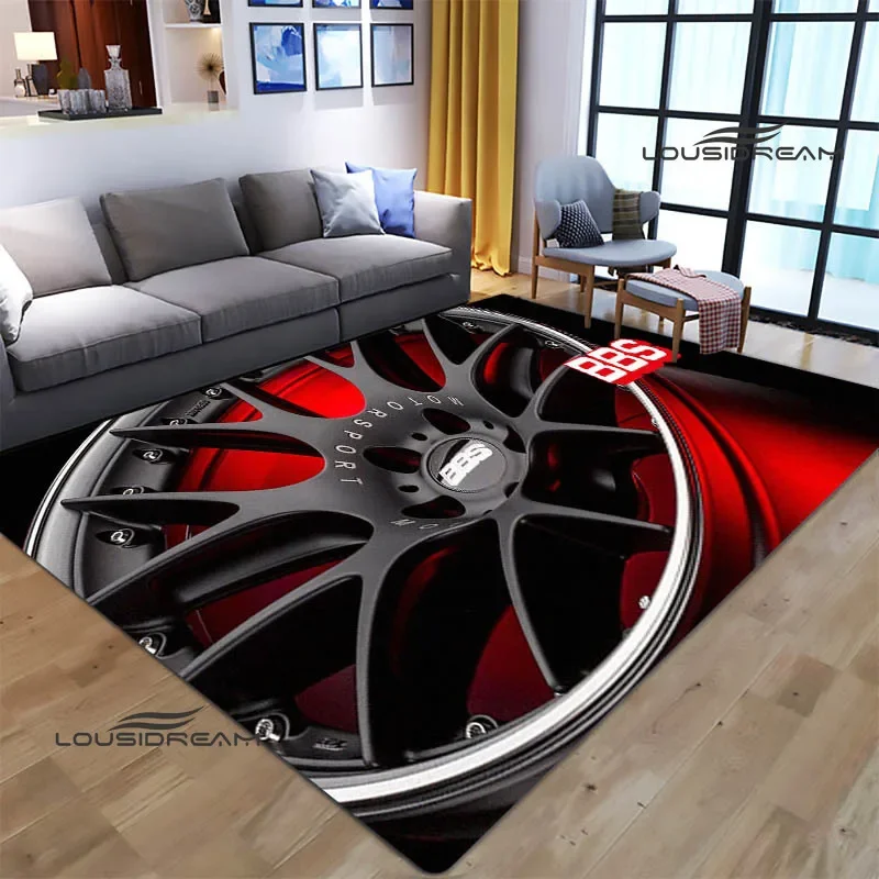 

3D BBS racer Retro printed carpet Non-slip carpet bedroom decoration living room decoration washroom floor mat birthday gift