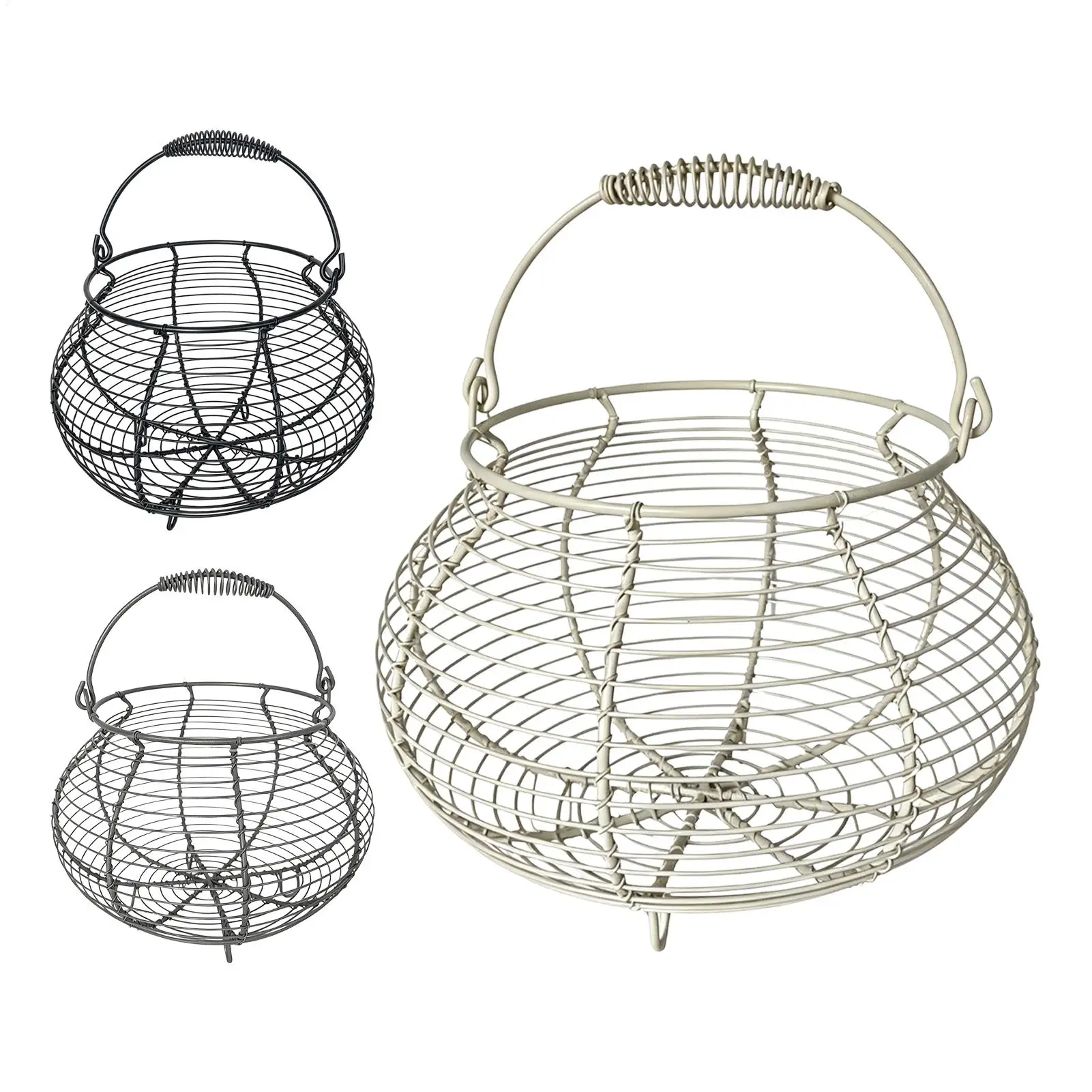 High Quality Kitchen Storage Metal Wire Egg Basket Farm Chicken Egg Holder Organizer Storage Basket for Farmhouse Harvest Easter