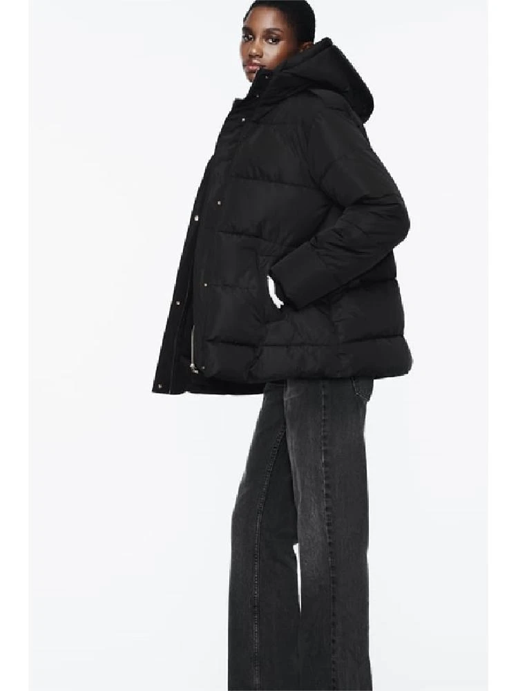 

Женское зимнее пальто с капюшоном Thiened, свободное теплое хлопковое пальто Jaet Long Sve на молнии, повседневная верхняя одежда, Новое поступление