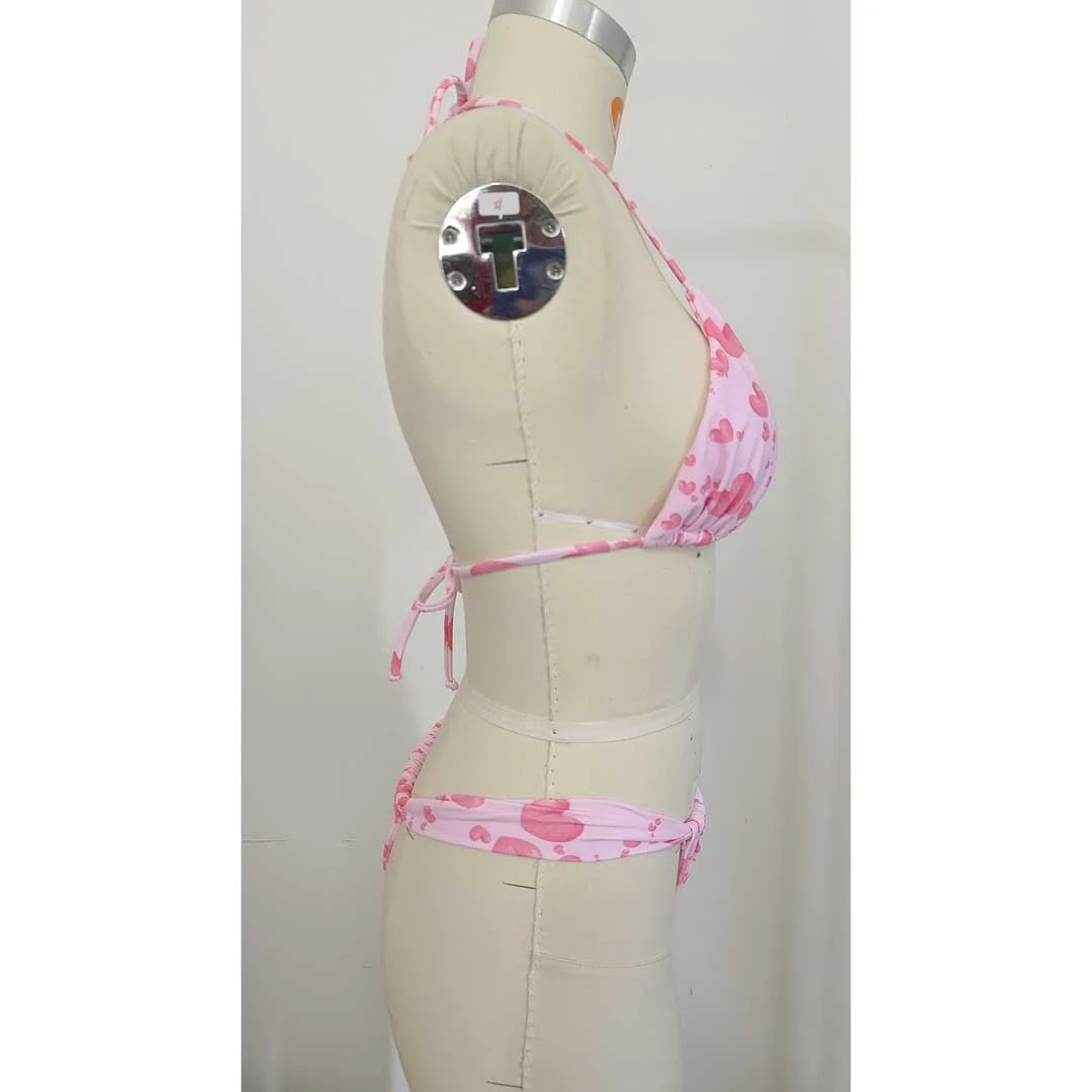 XS - XL, Bikini mit Blumenmuster und hohem Beinausschnitt, Damen-Badeanzug, zweiteiliges Bikini-Set, Badebekleidung, Badeanzug, Modell V6531. – Detail 16