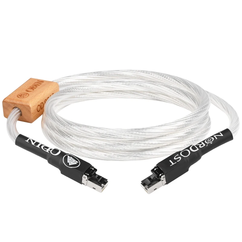 

2025 hot sale ATAUDIO CAT 8 Ethernet Cable Hifi OCC Sterling Silver Gold-Plated PIN Connector for Printers High-Fidelity Communi