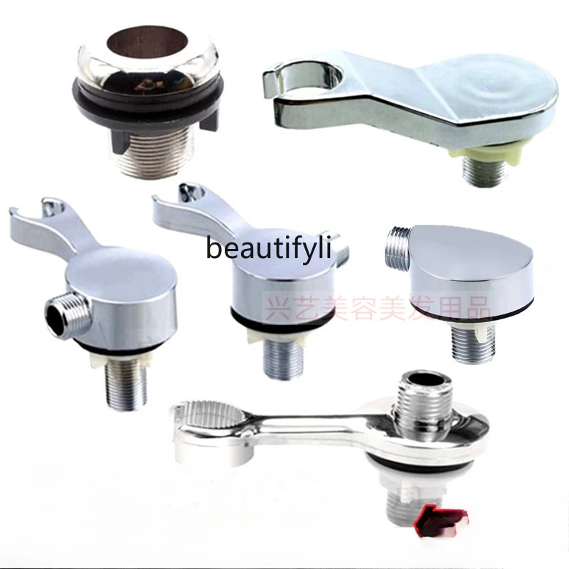 Shampoo bed nozzle socket double head tube bracket shower seat faucet flushing bed accessories