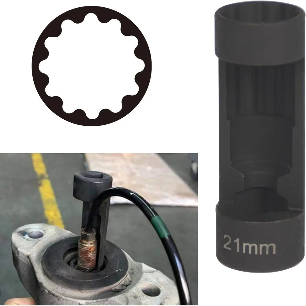 12 Point Strut Nut Socket 21mm/22mm/24mm 1/2 Inch Drive Strut Nut Removal Tool Front Strut Nut Socket Shock Absorber Repair