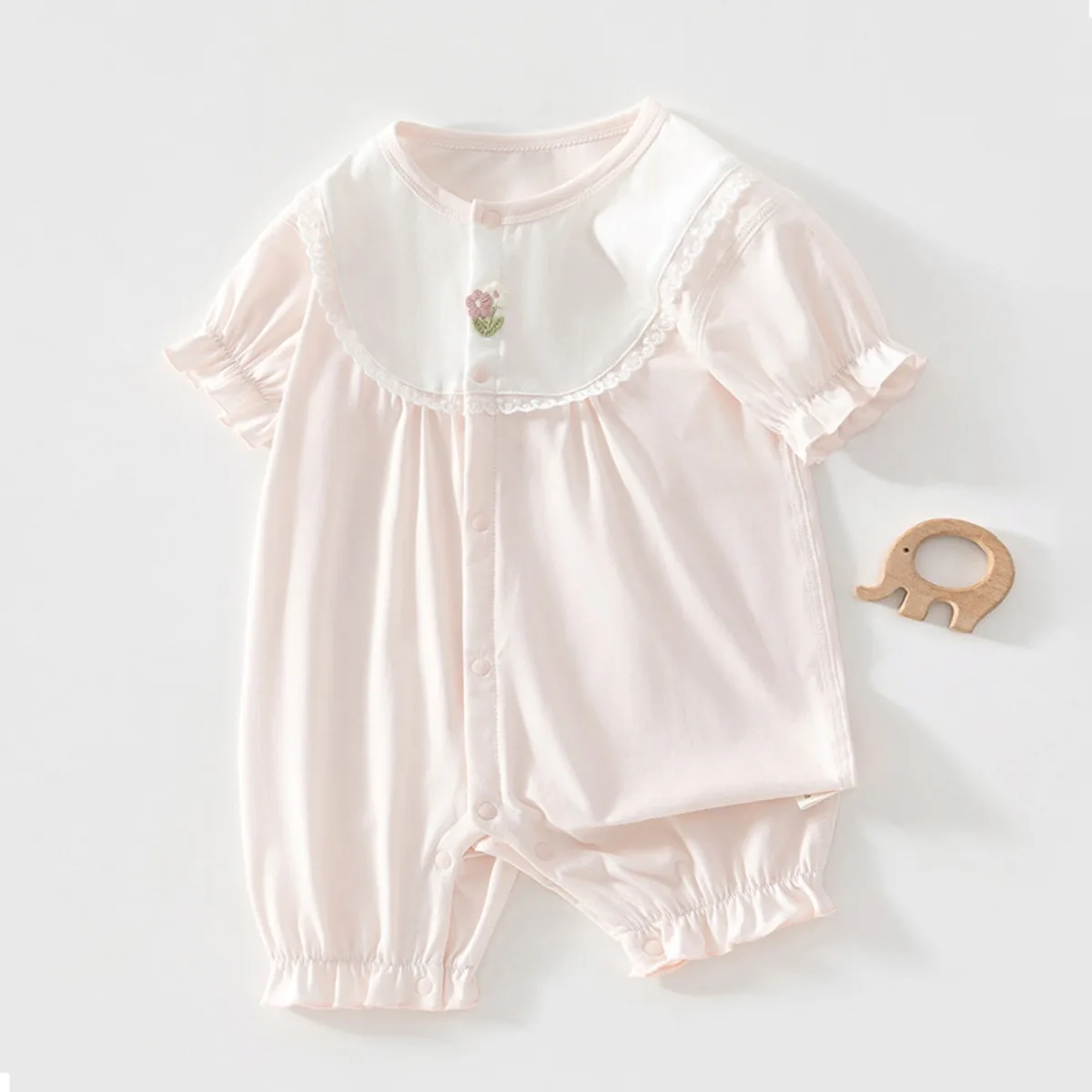 2026 Baby Girl 6-18M Summer Short Romper Kid Boy Pure Cotton Breathable Knit Jumpsuit Infant Lightweight Cool Onesie Clothes