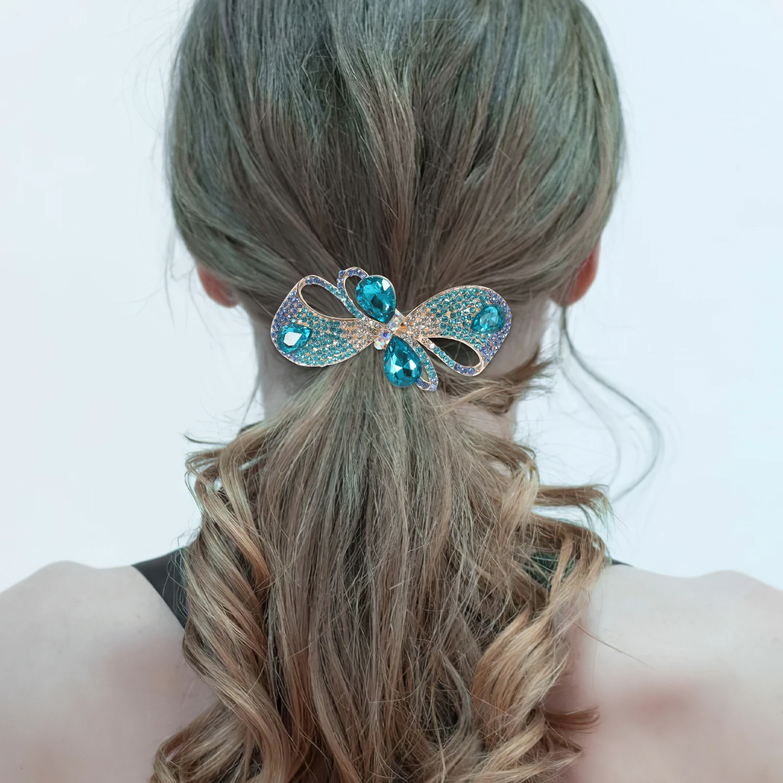 

Rhinestone Hair Clips Women Purple Bow Hairpin Accessories Versatile Hairstyles Secure Hold Elegant Suitable Ceremonies