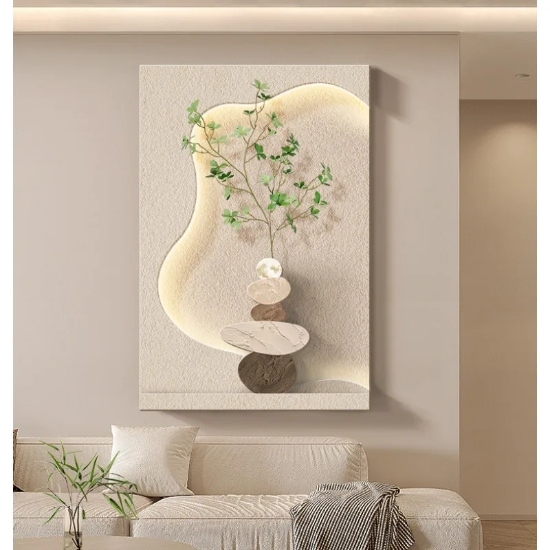 

Modern minimalist cream style foyer decoration painting