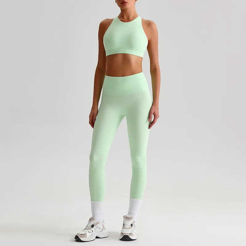 

2PCS Yoga Set Women Nude Feeling Workout Suit Gym Push Up Sports Bra Leggings Fitness Running Sportwear Tracksuit Activewear