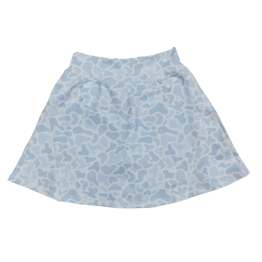 

9.22 Wholesale hot sale western boutique kid children clothing Baby Girls Western Light Blue Camo Yoga Active Skorts Bottom