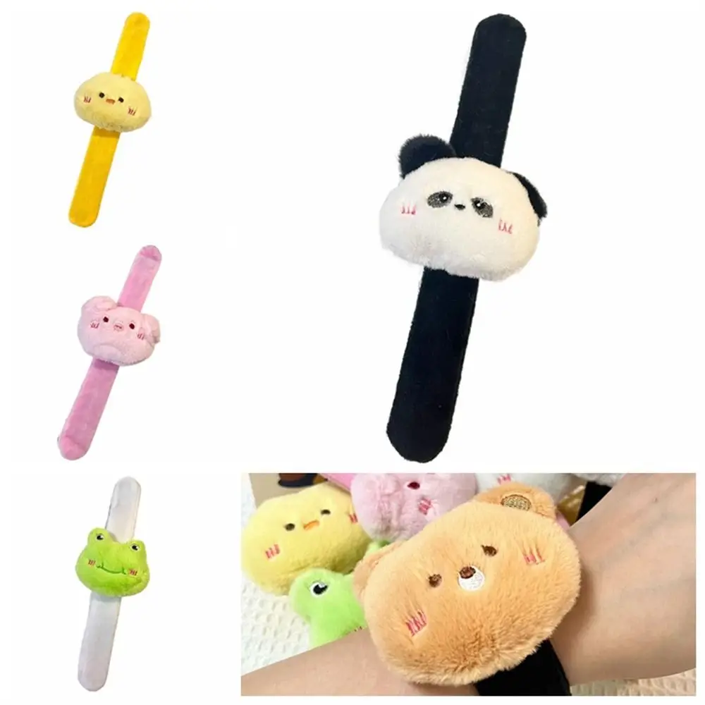 Cartoon Animal Clap Circle Toy Panda Rabbit Super Soft Plush Wristband Wrist Decoration Stuffed Animal Plush Slap Bracelet