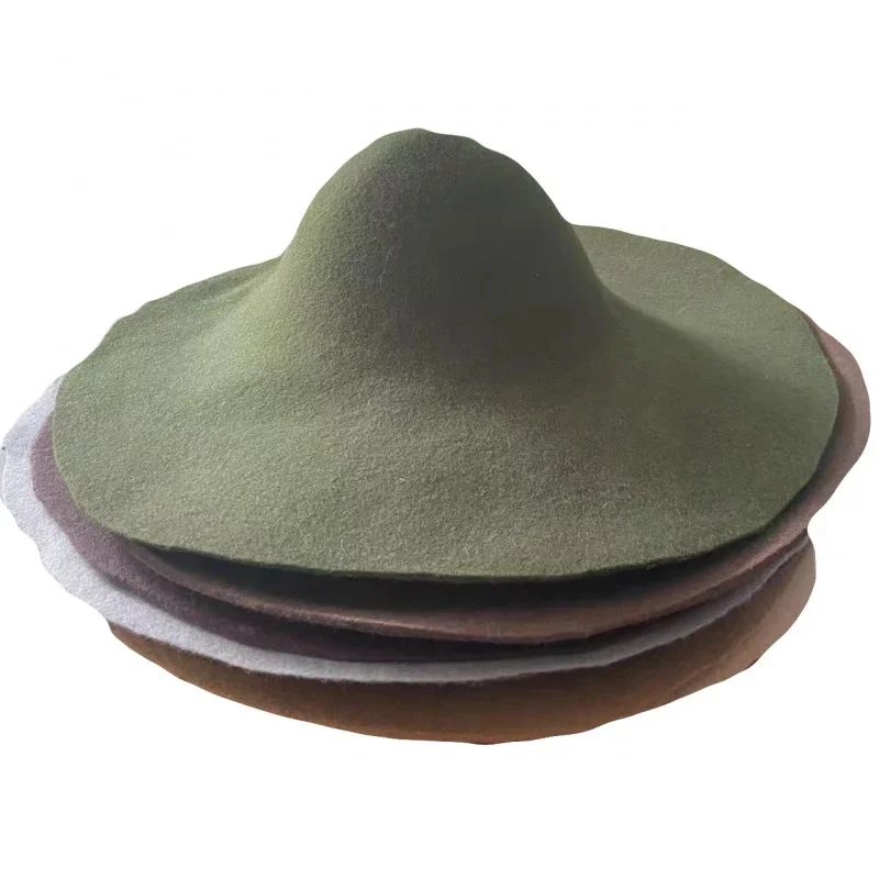 Unisex 100% wool Bucket Felt Hat Base Autumn Winter DIY Wide Brim Hood Millinery Craft Hats Fascinators Block Base Body